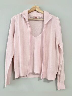 NEW Kilte Rei Baby Pink Cotton / Cashmere Blend Sweater + Tank Set
